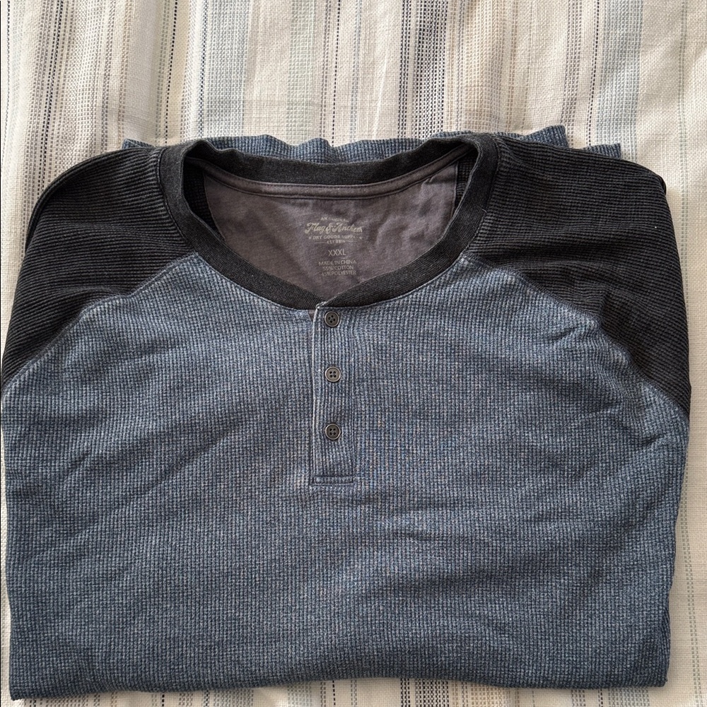Flag & Anthem Men's Blue Henley Shirt